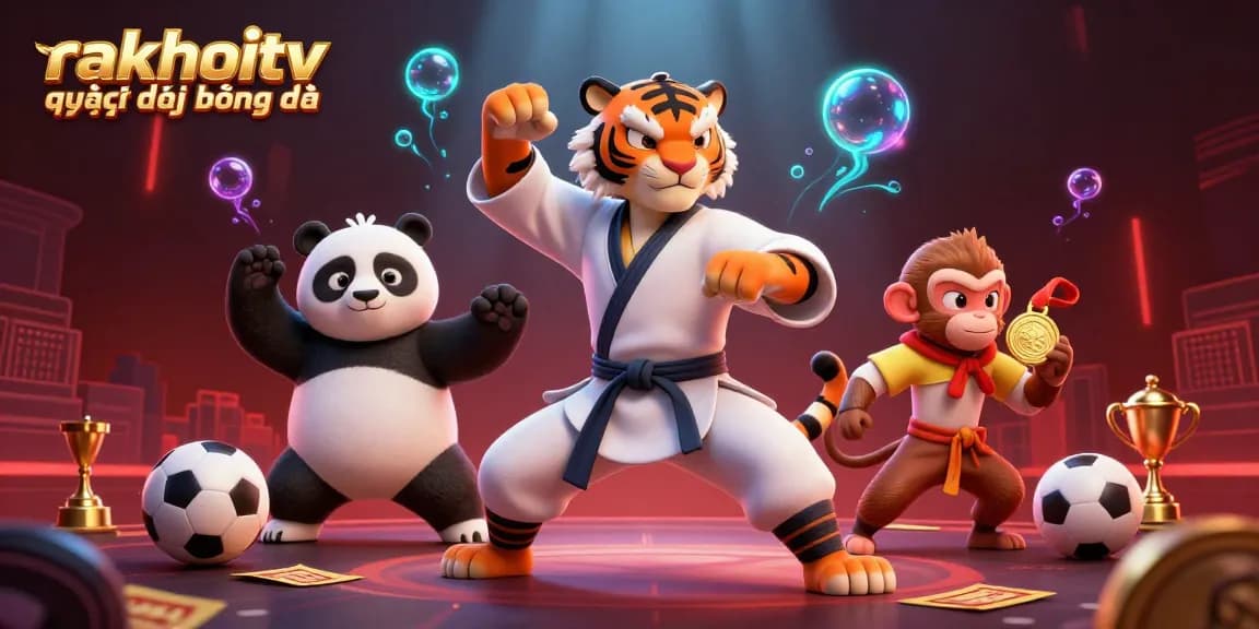 Experience rakhoitv trực tiếp bóng đá with a vibrant illustration capturing a thrilling betting atmosphere.