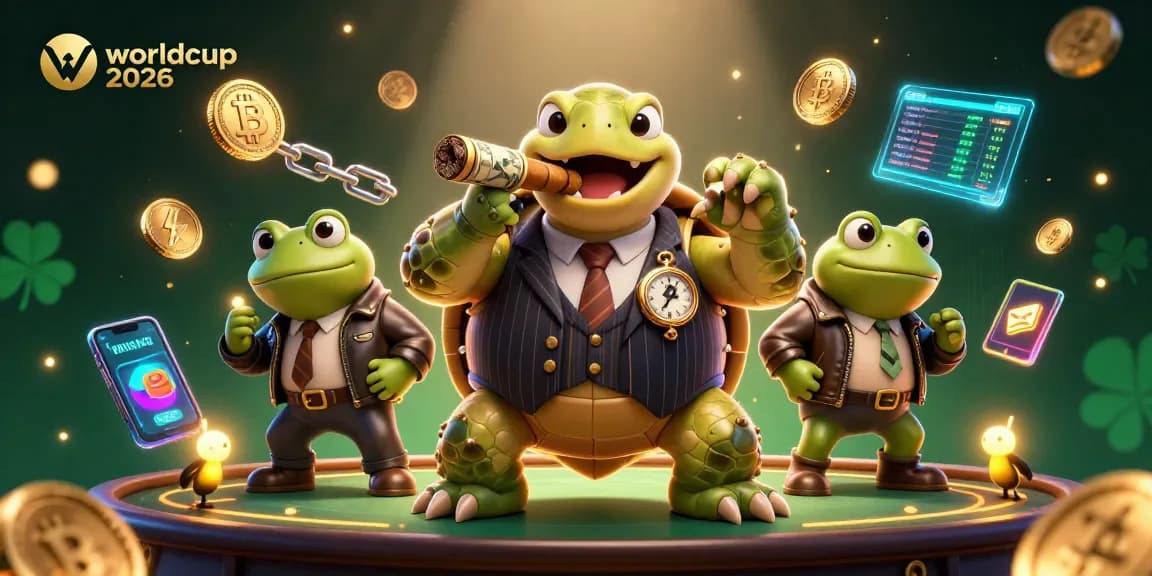 Join the excitement of worldcup 2026 with a vibrant casino scene featuring a snapping turtle mobster and bullfrog enforcers.