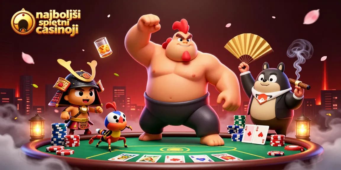 Akcija v najboljših spletnih casinojih, pod vtisom 3D ilustracije igralcev in iger.