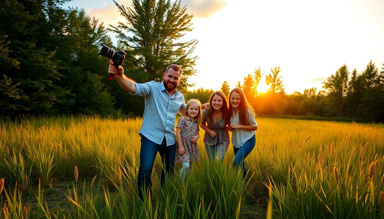 Capture a family portrait with a photography company edmonton amidst beautiful greenery.