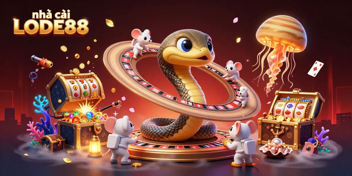 Experience excitement at nhà cái LODE88 with a thrilling 3D casino adventure featuring a cosmic dealer and playful astronauts.