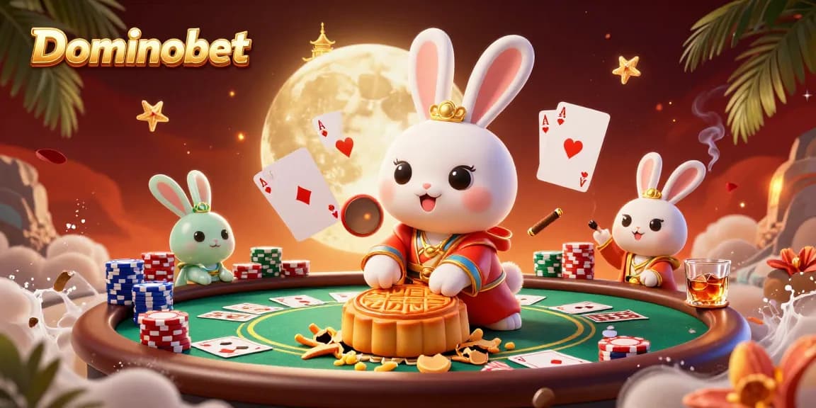 Experience thrilling card battles at Dominobet with unique poker chips and vibrant casino elements.