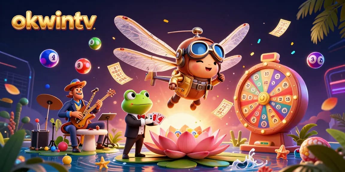 Experience thrilling gaming at okwintv, featuring a vibrant 3D scene of dynamic characters in action.