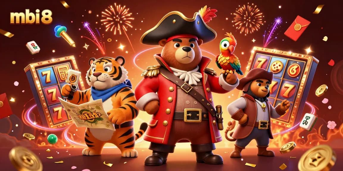 Join the excitement at mbi 8 as the pirate captain bear and his crew celebrate with vibrant casino themes!