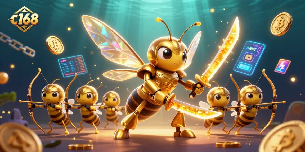 Experience winning strategies at c168 with this vibrant 3D casino illustration showcasing dynamic elements.