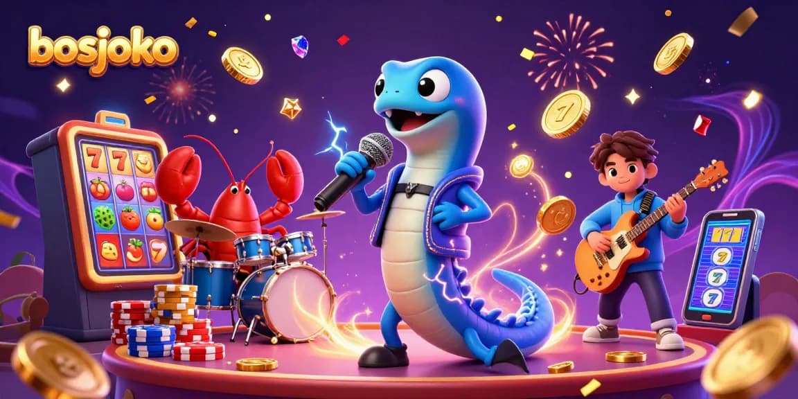 bosjoko menampilkan keseruan kasino dengan slot dan karakter bawah laut yang menarik.