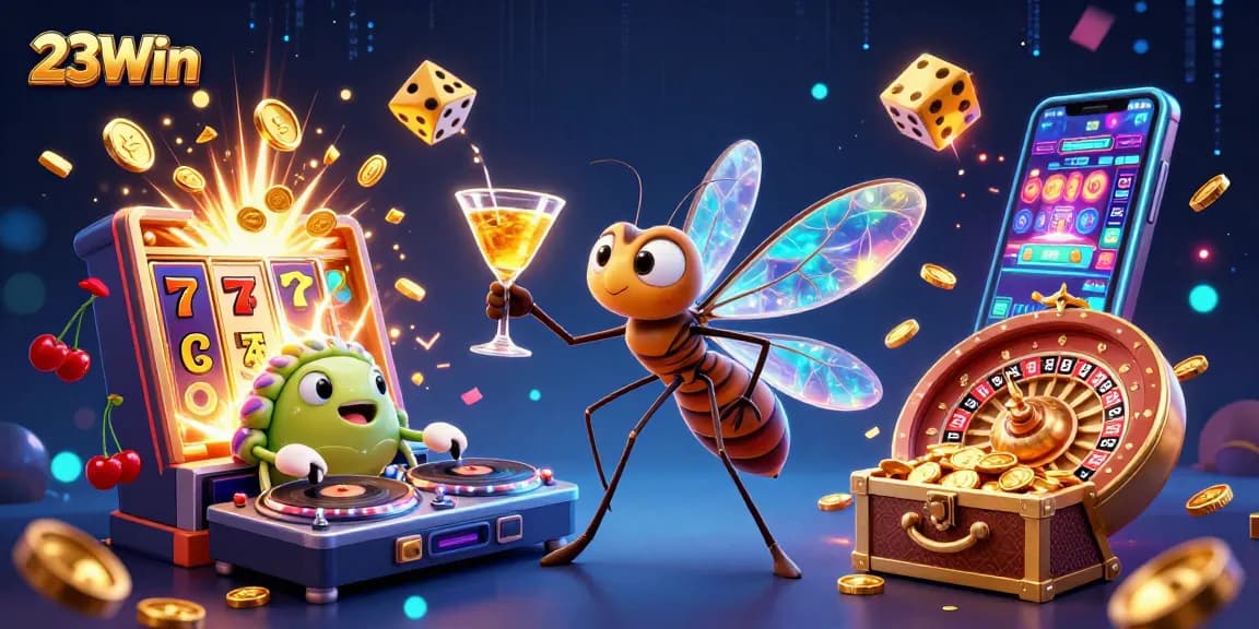 Experience thrilling wins at 23Win with dazzling casino elements and vibrant characters.