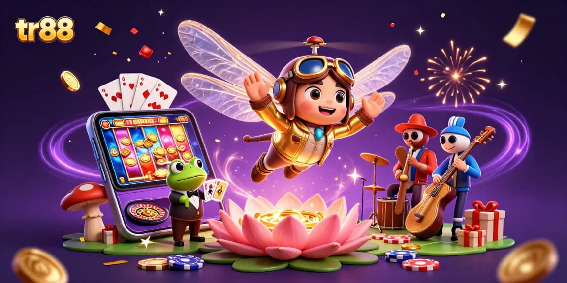 Experience thrilling winnings at tr88 with lively casino characters and vibrant gaming elements.