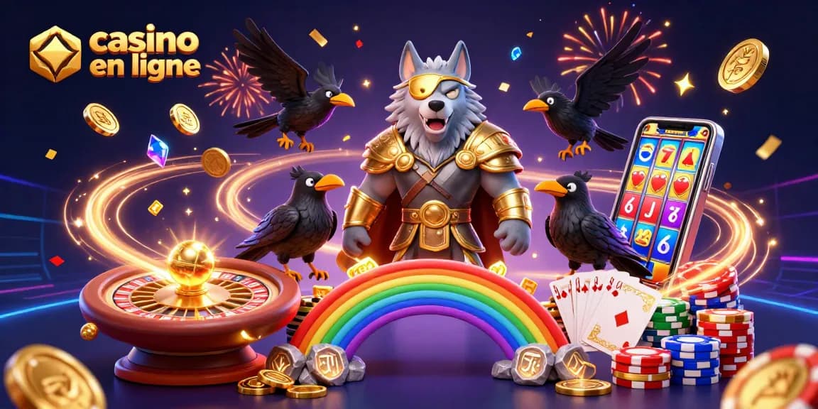 Plongez dans le monde captivant du casino en ligne avec cette illustration dynamique.