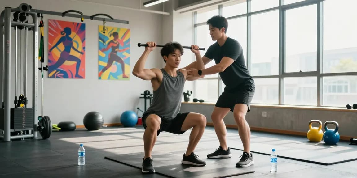 Active individual lifting weights at Somatrop Steroid Shop-themed gym, showcasing a dynamic fitness environment.