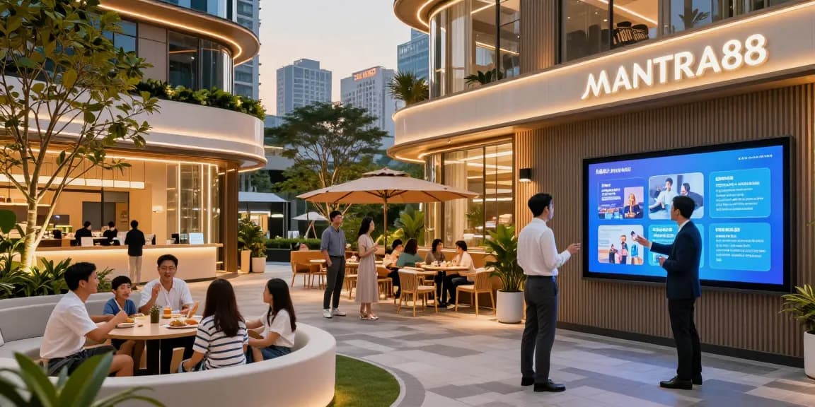 Dynamic scene at MANTRA88 showcasing lively interactions, modern design, and entertainment options.