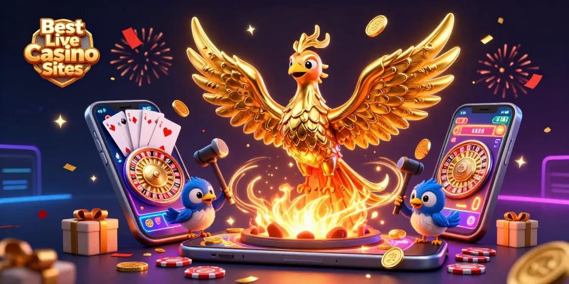 Engage with the Best Live Casino Sites in a vibrant scene featuring live dealer games and dynamic casino elements.