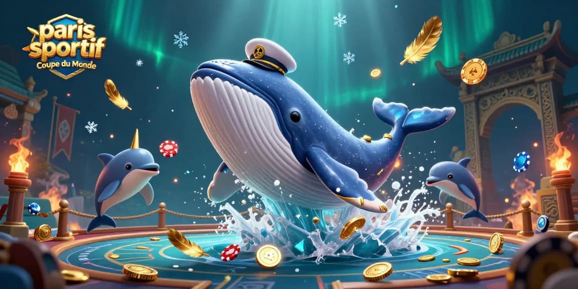 Pariez avec des paris sportifs Coupe du Monde dans un environnement de jeu dynamique incluant des personnages marins.
