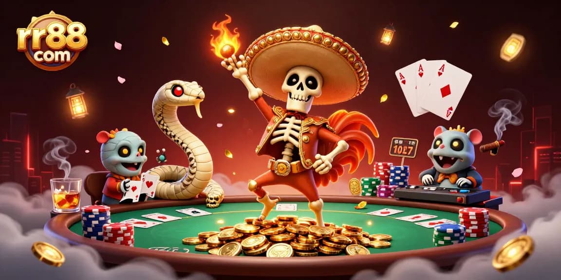Experience the thrill of rr88 com with vibrant characters in a lively casino scene.