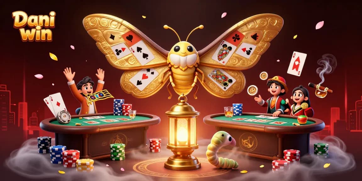 Dive into Dhani win's immersive games with a vibrant 3D casino scene showcasing thrilling poker elements.