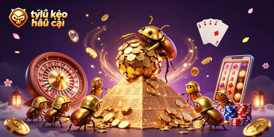 Experience thrilling moments with tỷ lệ kèo nhà cái as golden coins cascade around dynamic 3D cartoon beetles.