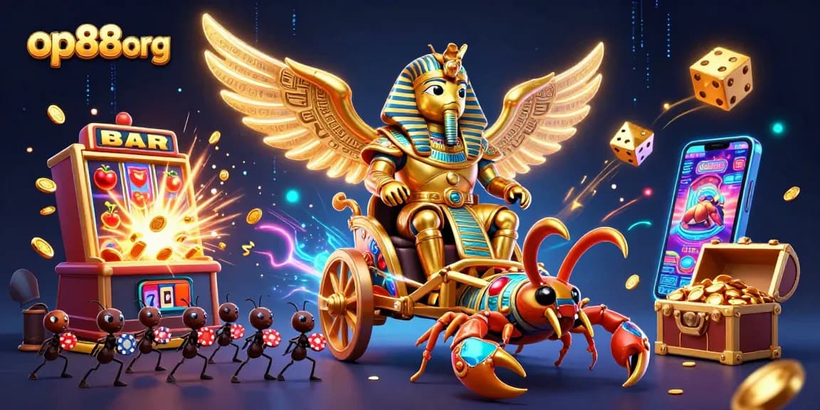 Spin the reels at op88org with a vibrant 3D casino scene featuring enchanting characters and jackpot thrills.