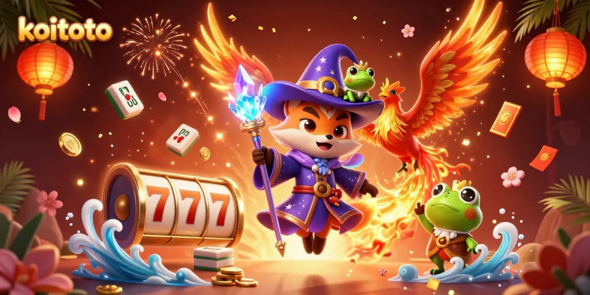 Koitoto showcases a dynamic slot gaming scene with vibrant characters and magical elements enhancing the gaming experience.