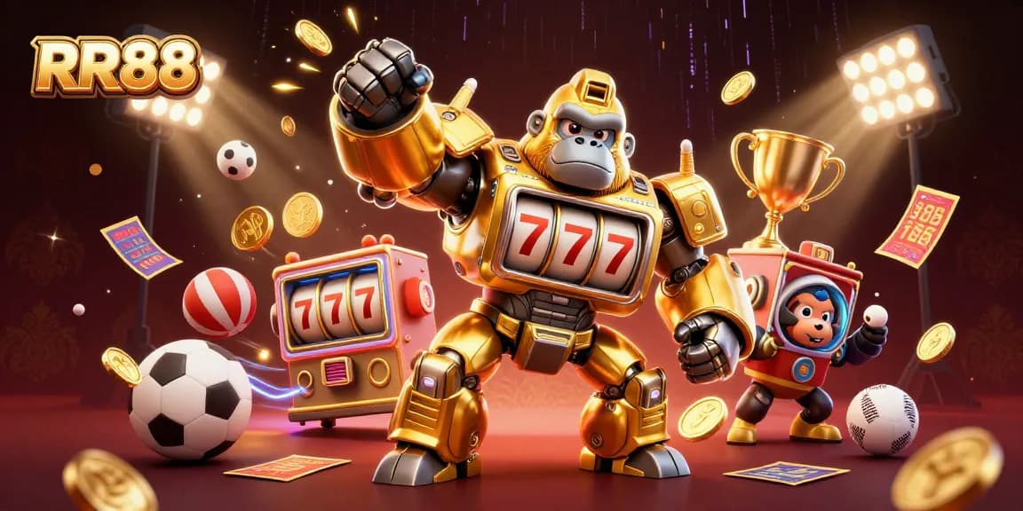 Experience winning strategies with RR88 in this vibrant casino scene of dynamic elements.