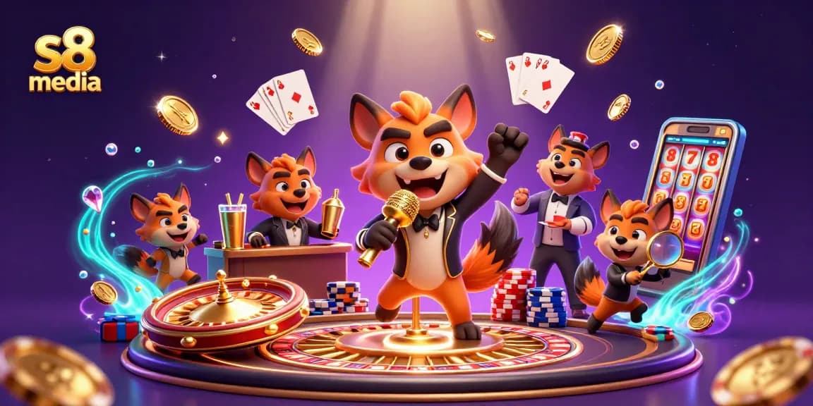 Engage with the vibrant s8 media casino atmosphere featuring hyenas, winning games, and golden rewards.