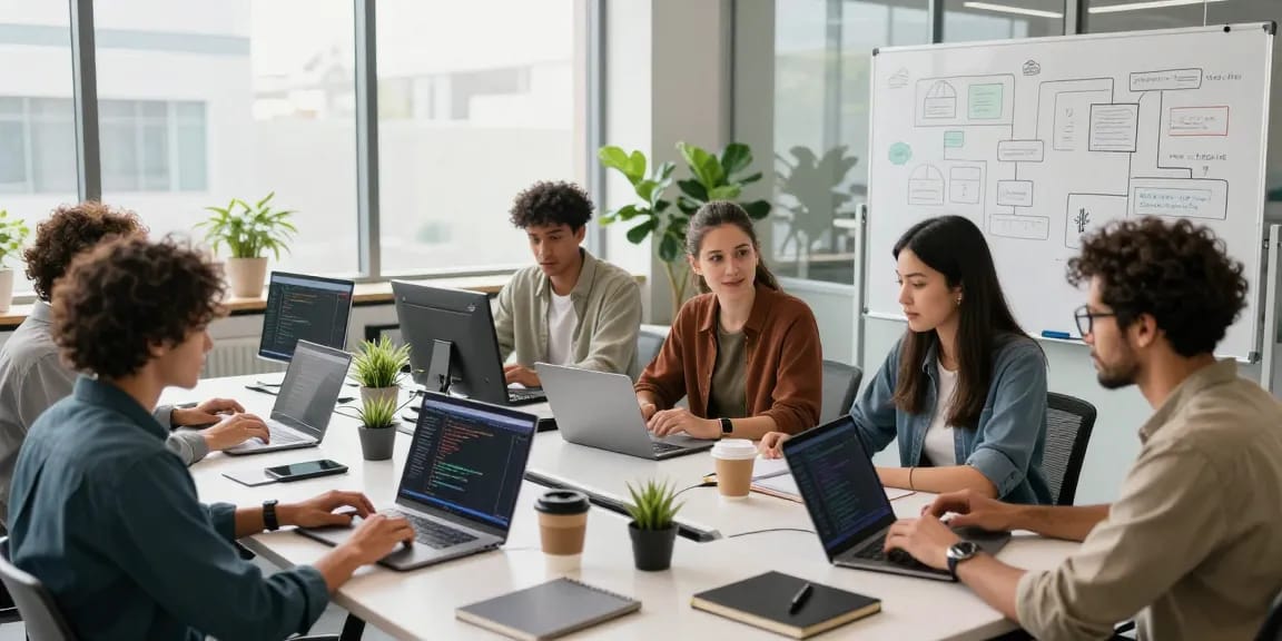 Dynamic collaboration at the WPS Official Website's development team, showcasing innovation and teamwork in a modern workspace.