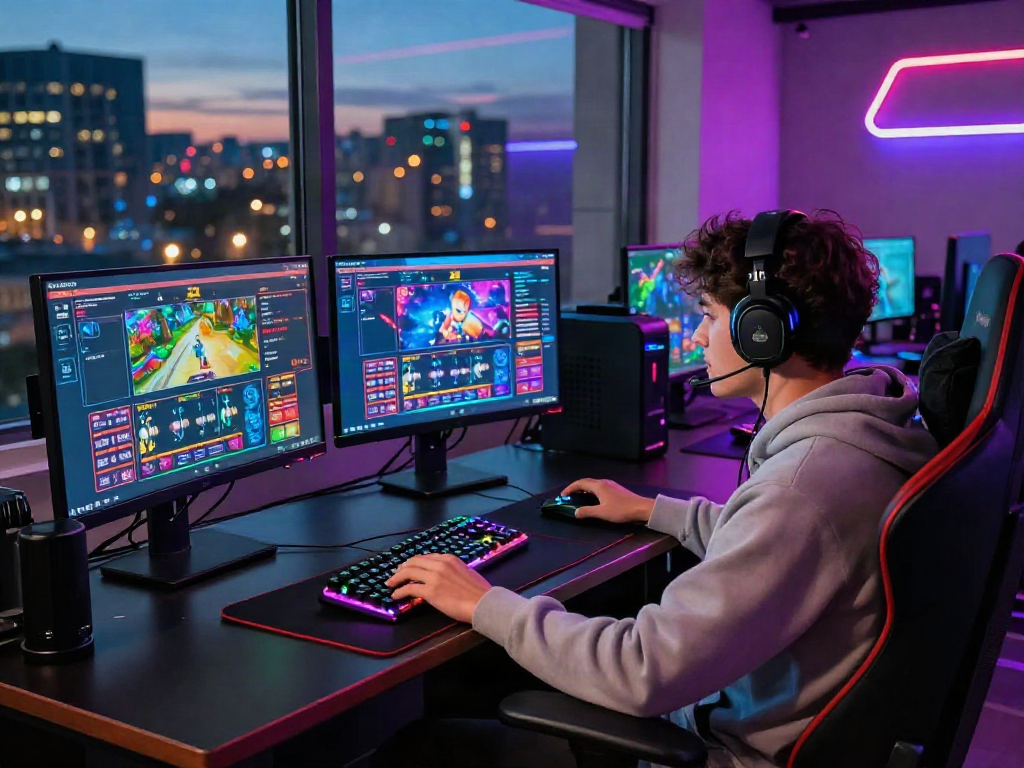 Player engaged in situs toto online gaming with vibrant displays and immersive atmosphere.