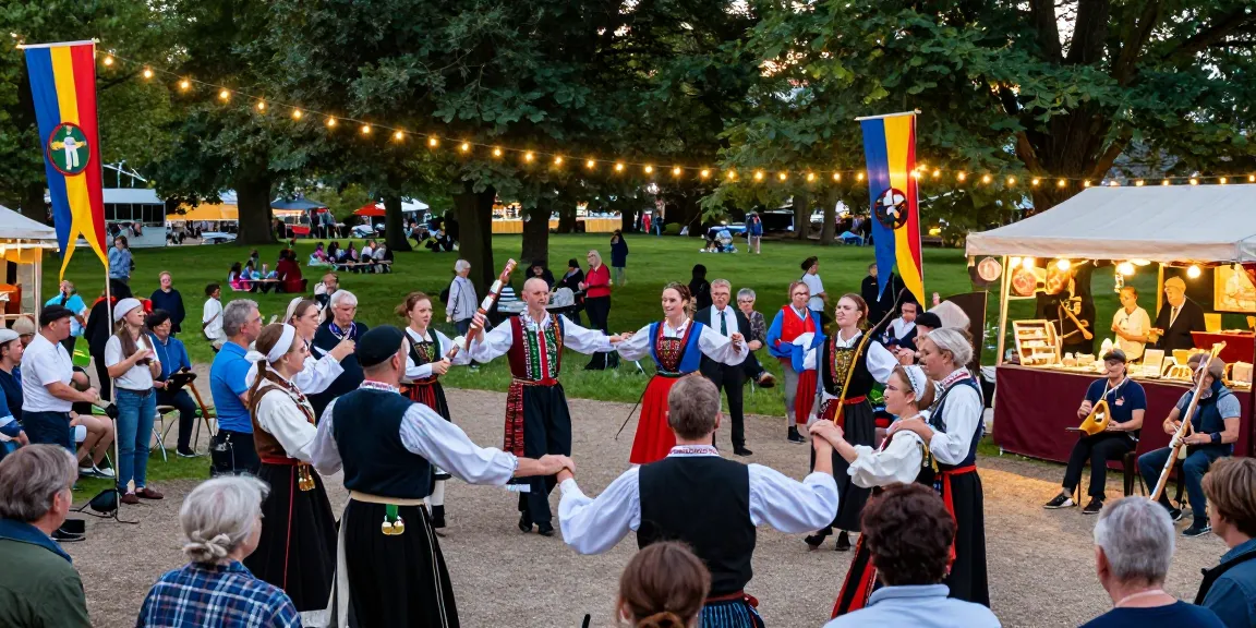Celebrating Breton culture at a vibrant festival, m98 events showcased, lively atmosphere.