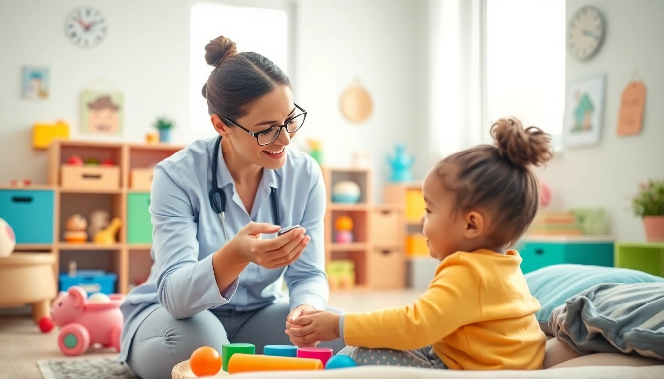 Engaging ABA therapy in Novi session between a therapist and child in a colorful therapy room.