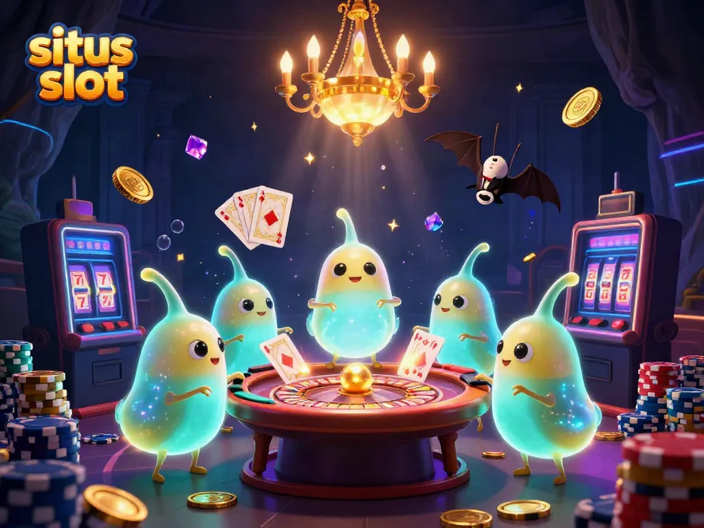 Menangkan hadiah di situs slot dengan kartu royal flush dan efek kasino yang memukau.