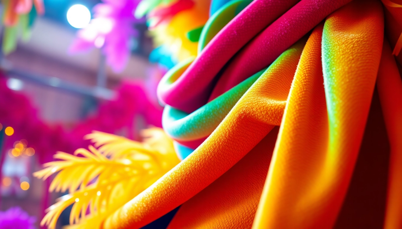 Creëer unieke carnavalskleding met velours voor carnaavalskleding en levendige kleuren.