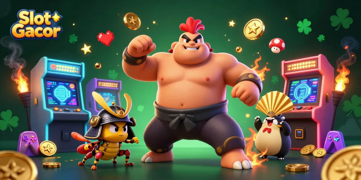 Slot Gacor menghadirkan ilustrasi 3D dengan karakter unik dalam suasana kasino yang penuh warna.