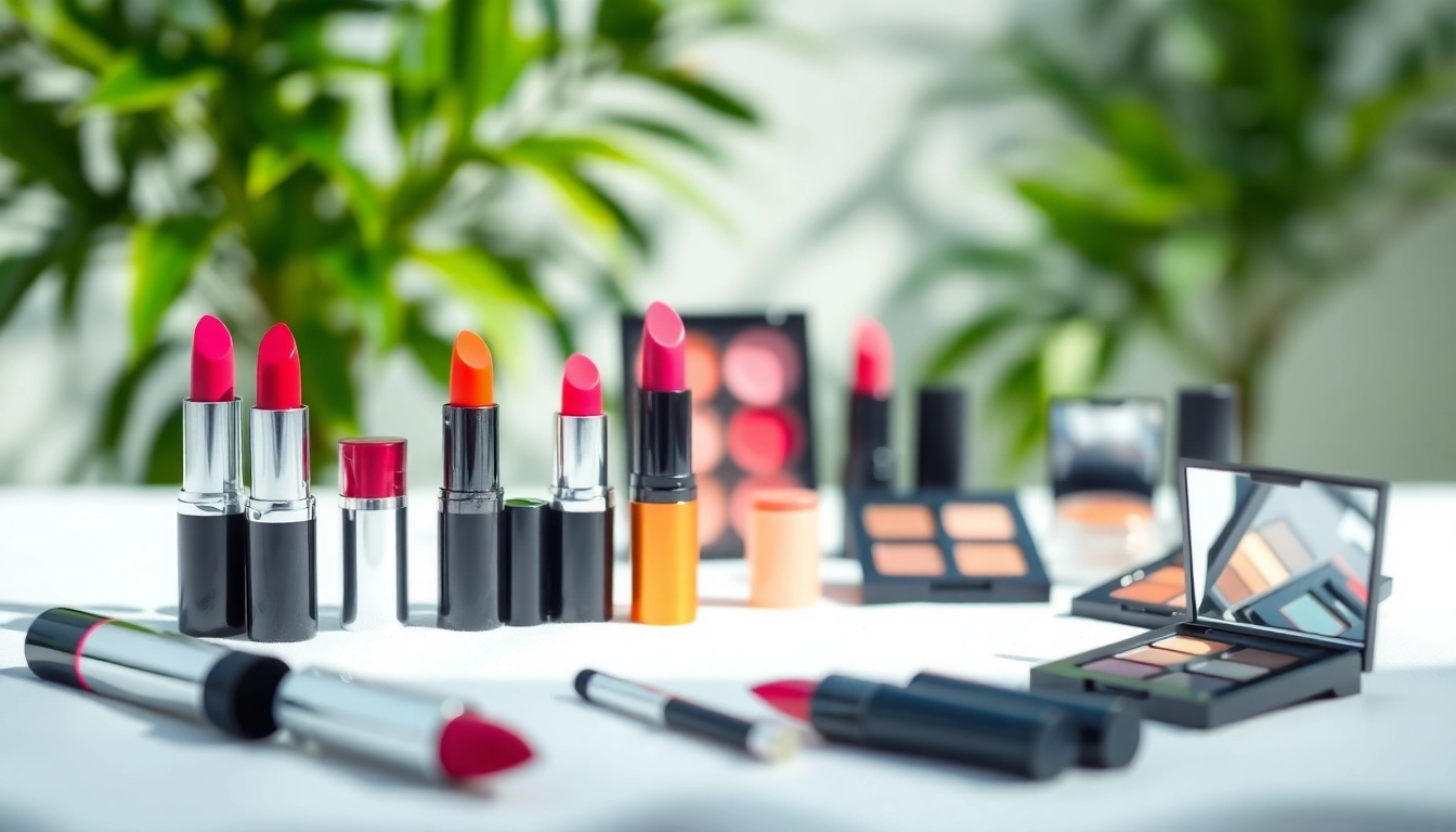 Showcasing colorful wholesale make up options with elegant packaging and vibrant displays.