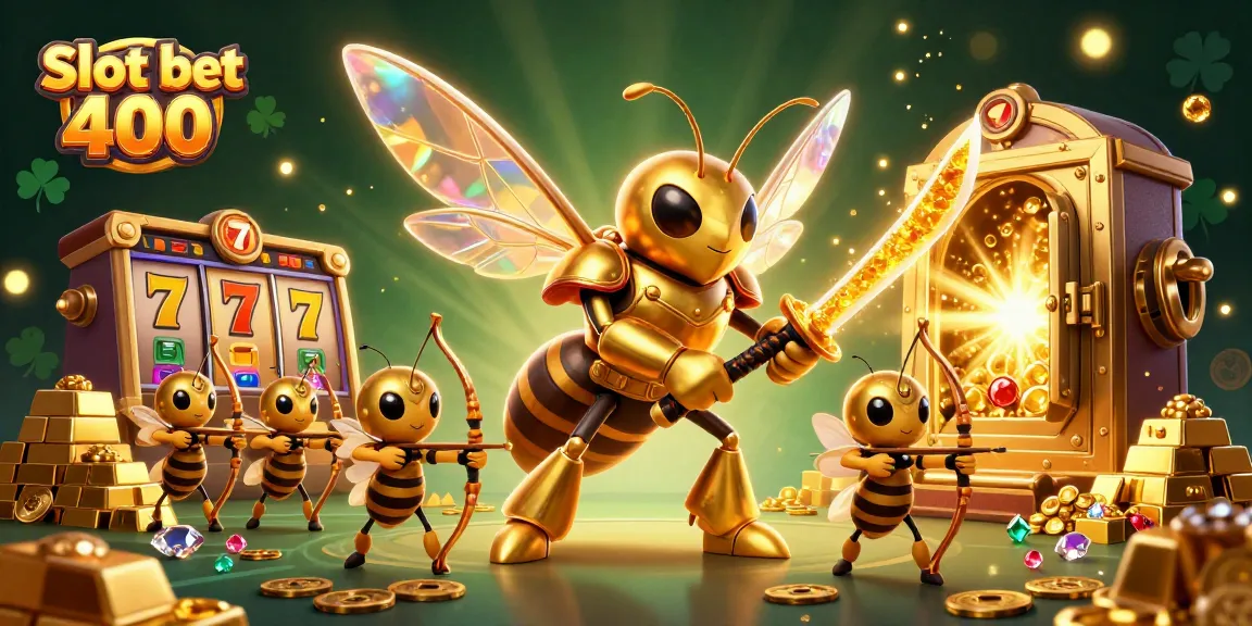 Experience thrilling gameplay with slot bet 400 at an exciting casino scene filled with jackpots and treasures.