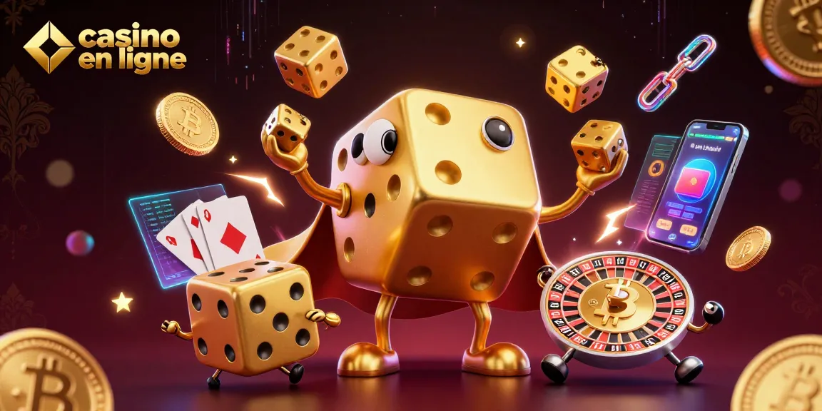 Découvrez une scène animée de casino en ligne avec un golem de dés en or.
