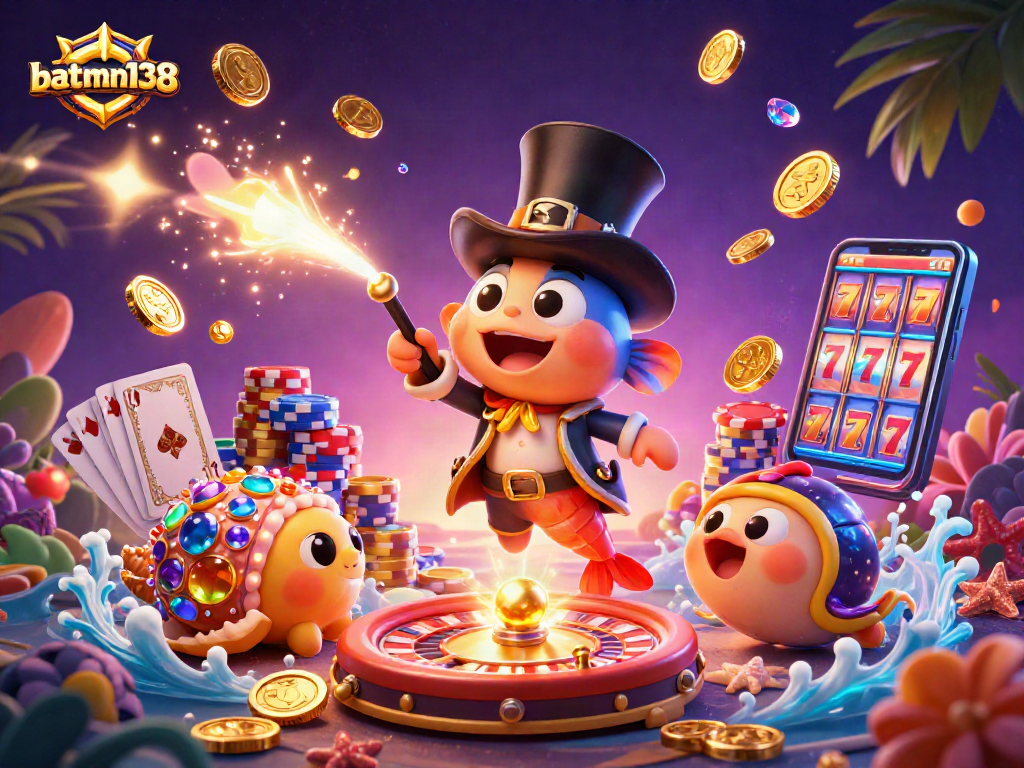 Engage with the action at batman138 featuring lively characters and casino elements in a vibrant sea-themed illustration.