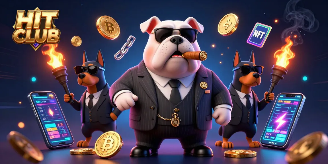 Engage with HIT CLUB as a 3D mafia boss bulldog leads a crypto casino scene packed with dynamic game elements.