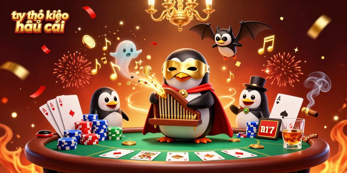 Engage in thrilling gameplay with tỷ lệ kèo nhà cái amidst golden musical notes and dynamic poker action.