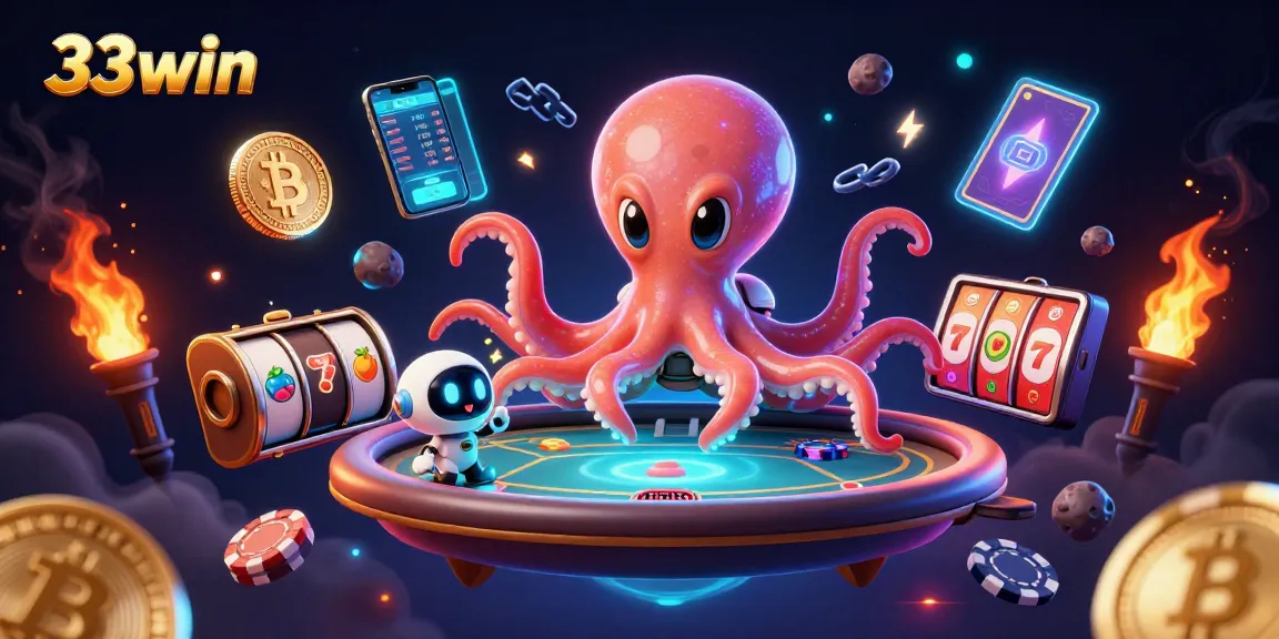 33win reveals an exciting alien-themed poker game featuring an octopus and neon elements.