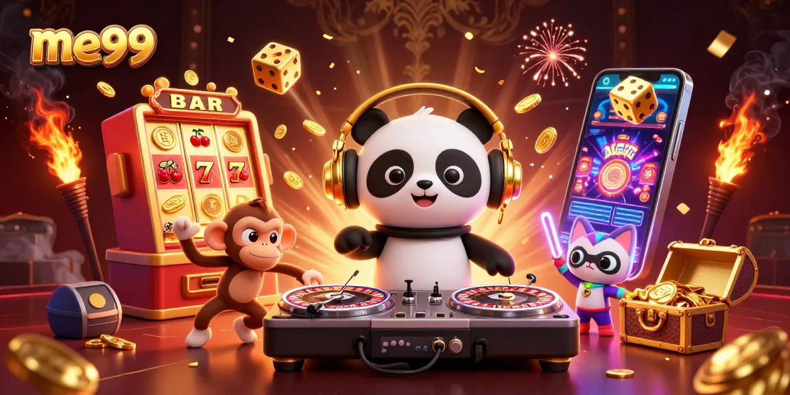 Experience thrilling gameplay at me99 with animated characters enjoying casino games in a vibrant environment.