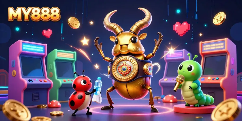 Engage in thrilling gambling action with MY888 featuring vibrant casino elements.