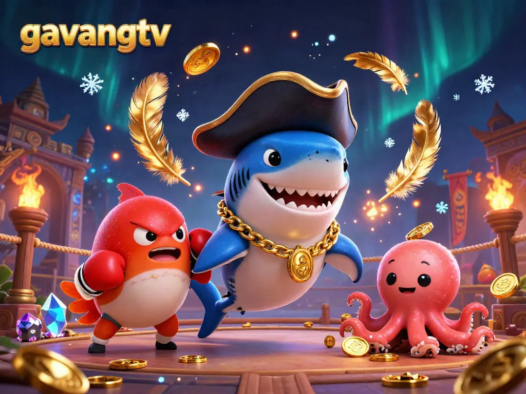 Experience thrilling gaming with gavangtv's vibrant pirate-themed casino adventure illustration.