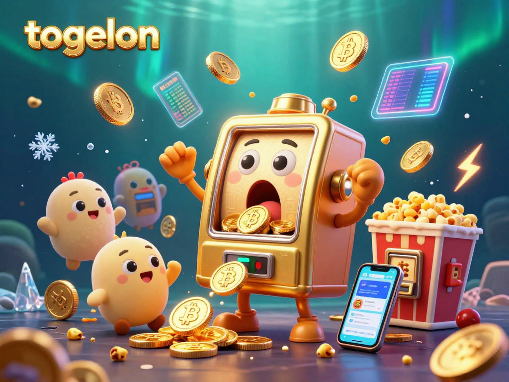 Engage with togelon as the golden slot machine hits the jackpot, coins flying everywhere in the exciting casino scene.