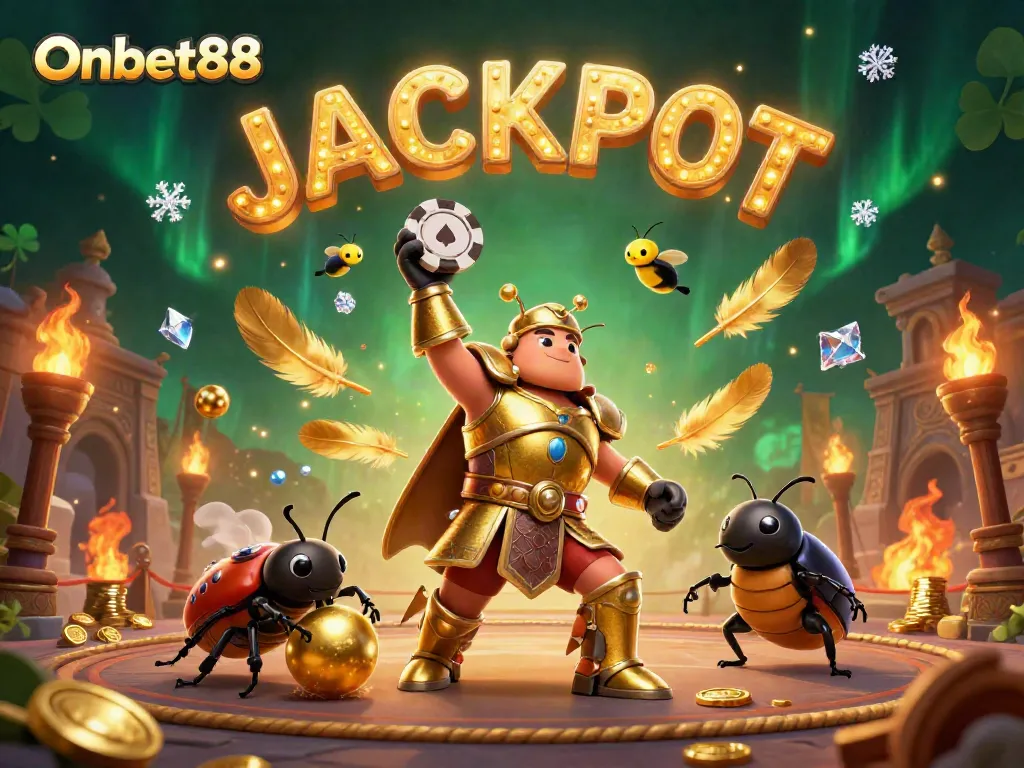 Experience thrilling victories with Onbet88's 3D casino adventure featuring vibrant characters.