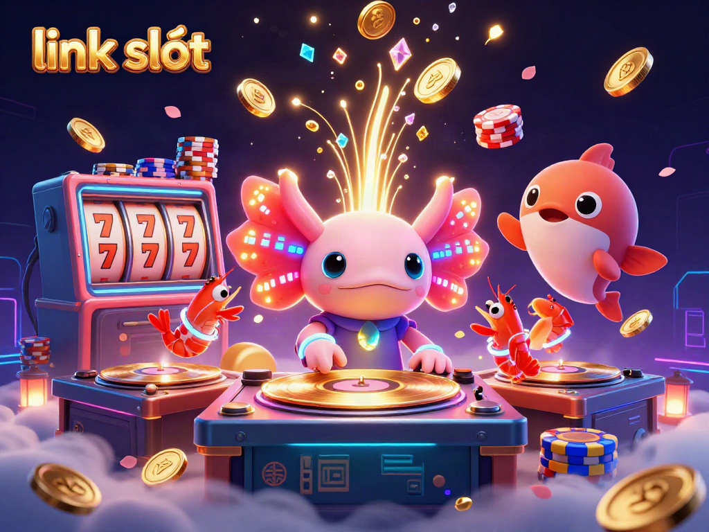 Engage with link slot gameplay featuring vibrant 3D elements and dynamic casino characters