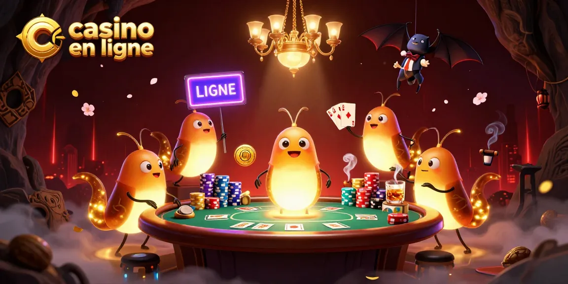 Profitez de l'excitation du casino en ligne avec des vers luisants animant un casino sous-marin.