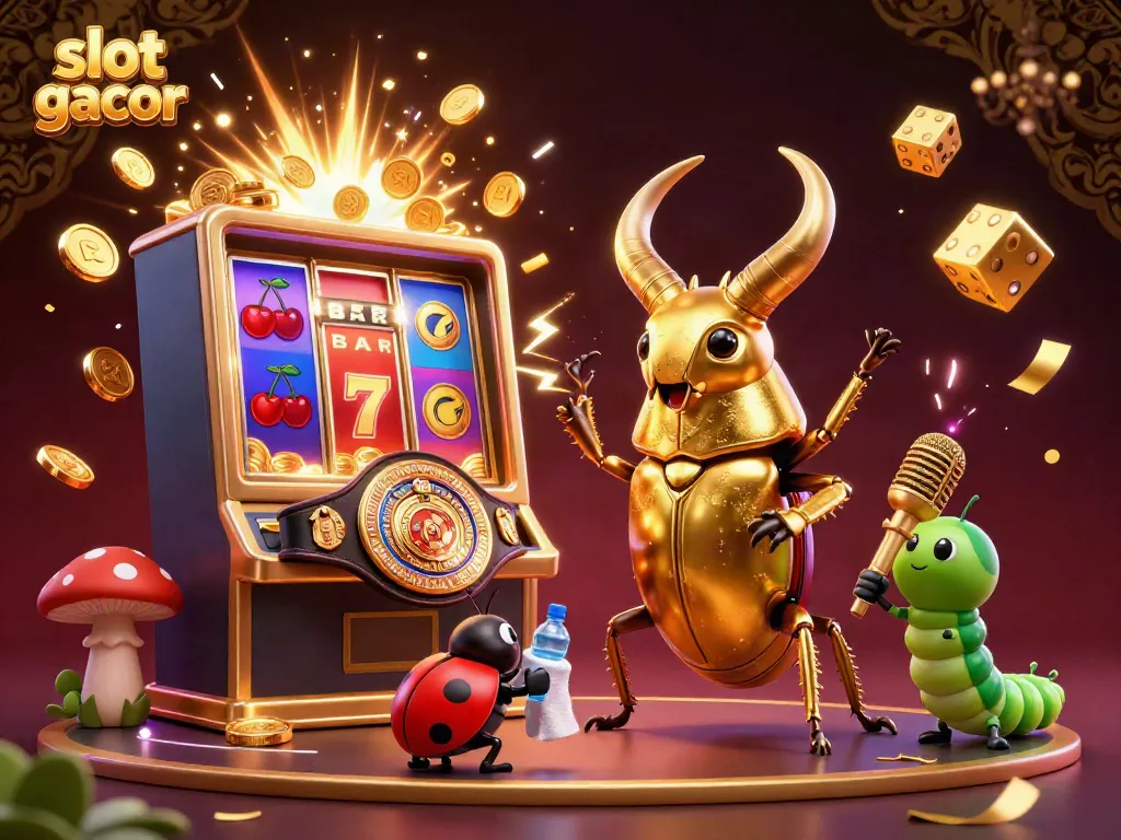 Unleash the excitement with slot gacor in this vibrant 3D casino illustration featuring a dynamic showdown.