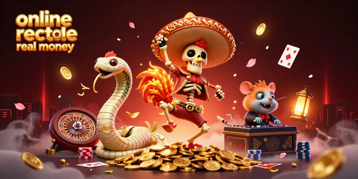 Engage in online roulette real money with vibrant characters celebrating surrounded by casino elements.
