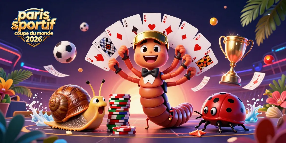 paris sportif coupe du monde 2026 : Animation du millipède dealer avec cartes et éléments sportifs remplissant l'écran