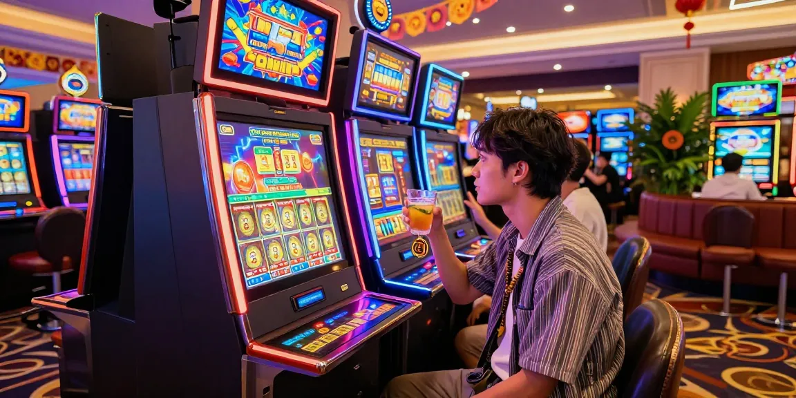 Experience the excitement of slot luar negeri at a vibrant casino with colorful lights and lively atmosphere.