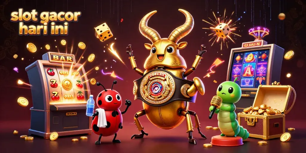 Experience the excitement of slot gacor hari ini with a dynamic scene featuring vibrant casino elements and character interactions.